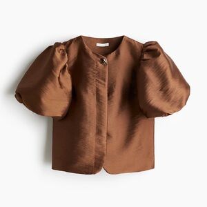 H&M Brown Puff Sleeve Blazer